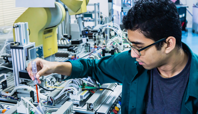 Student working in a lab