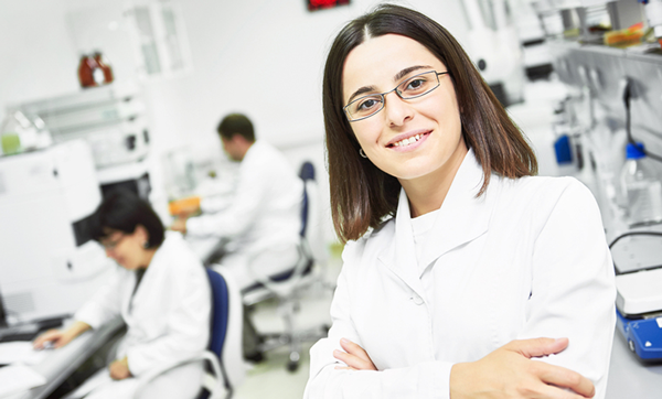 Scientist standing in laboratory